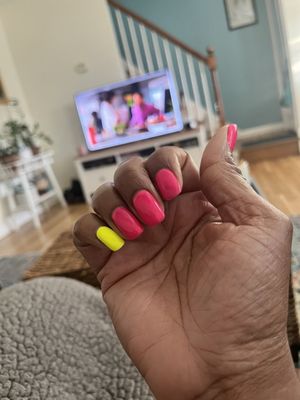 Gel manicure on natural nails