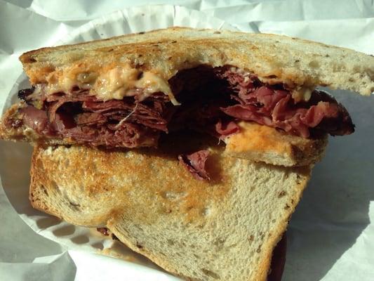 Pastrami Reuben, no Kraut. Yum!