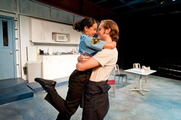 Rebecca Rivas and Kris Pruett in "Reasons to Be Pretty," by Neil LaBute (2011). Photo by M. Taylor Long.