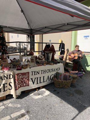 Local musician Andrew Pauls played at the Ten Thousand Villages launch party at Lemon Street Market!