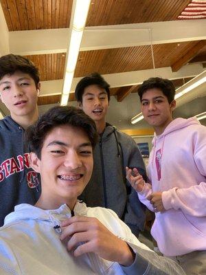 MHS (Orinda, CA) Student's in a photo. Pictured are Ronald "the goon" Hollis, Paulo "sly guy" Obinal, Samuel "handsome sam" Safahi, & Anchul