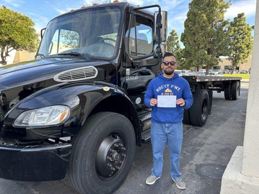 Congratulations on obtaining your CDL Class A license. Great job!