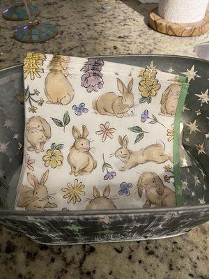 Cute bunny napkins. Only $1