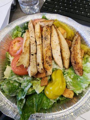 Grilled chicken cesar salad.