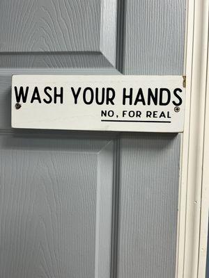 Sign in bathroom.