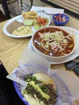 Tacos, Pozole, Flautas