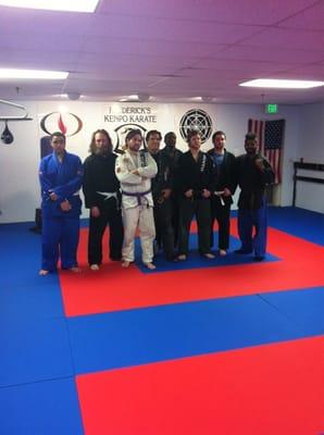 Jiu-Jitsu taught Tues. Wed. & Thurs. from 8-10 pm at Jim Frederick's Kenpo Karate. Wanna roll with us?