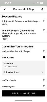 They even have extra boost that you can get for your joints or immune system or just substitute items that are in your smoothie.