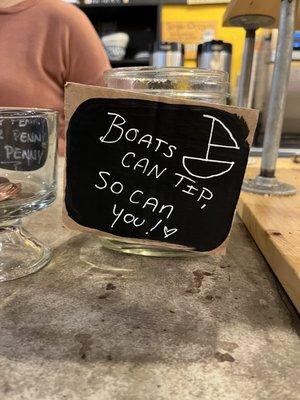 Cute sayings on tip jar