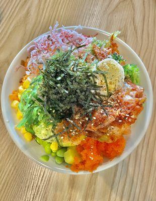 Make your own Poke Bowl ($13 for regular, 2 scoops of protein)-- unlimited toppings, so colorful and tasty :D