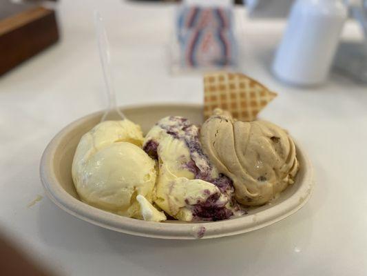 The Bees Knees Ice Cream, blackberry crumble, hazelnut crunch