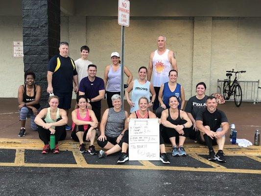 Early Saturday morning work out crew. Trainer Tracey knows how to rally em all together even on her days off