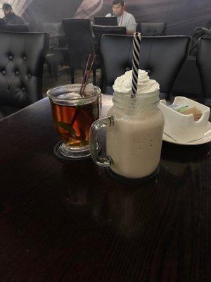 Nutella shake and mint tea