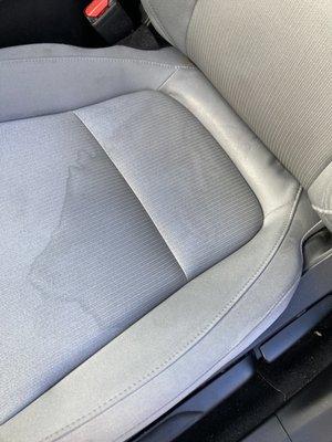 stained  The guys are wet & sweaty if your interior is cloth put a towel on the seats, outside job was flawless, great job!!!