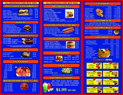 our new menu