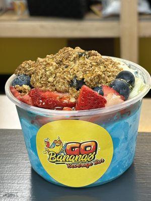 Blue Dream Bowl w/ Blueberry, strawberry, Bananas, Granola and honey.