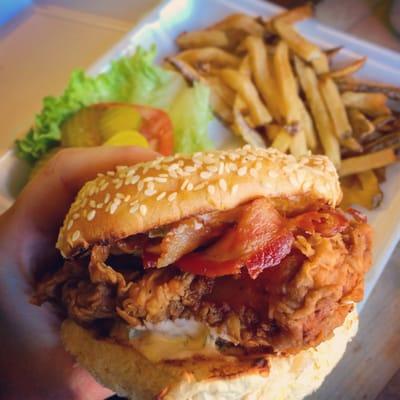 Buttermilk fried chicken burger. Soo good!