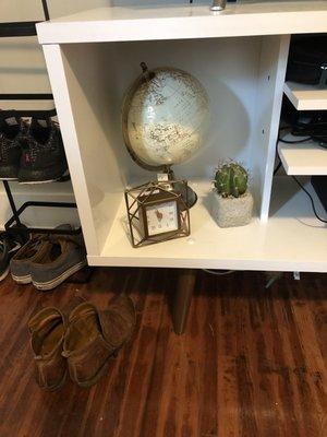 Globe, clock, and faux cactus from WM