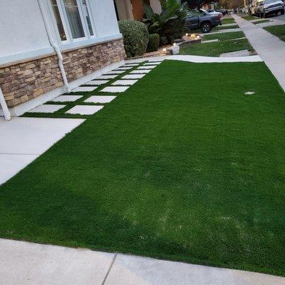 Installed artificial grass