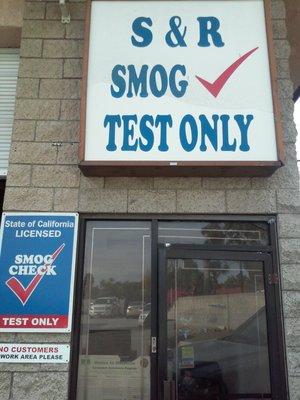 S & R Smog Test Only