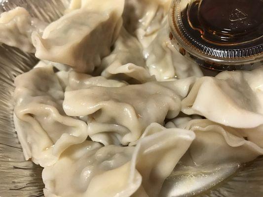 Steamed dumplings.