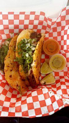 Taco Machos, birria tacos , all are delicious  and  a lightly crunch