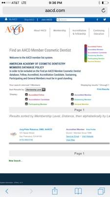 Only one cosmetic dentist in SF Bay Area is accredited member on American Academy of Cosmetic Dentistry. That's dr Rabanus!