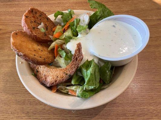 Awesome salad and  at this croutons