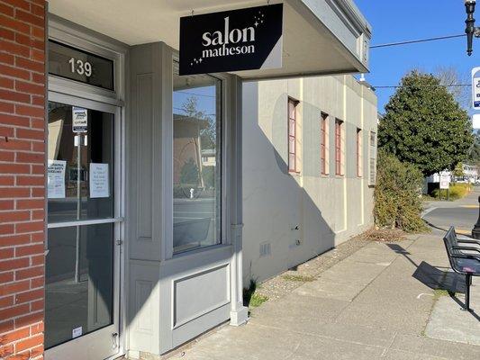 Salon off Healdsburg Plaza on Matheson St.