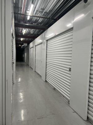 Inside the storage facility. Super clean, wide enough hallways, and climate controlled.