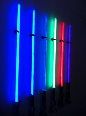 These are Light-sabers from StarWars movie. Really neat when they are turned on.