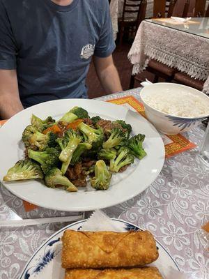 Beef and broccoli with rice