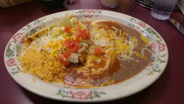 Combo #4 : 1 taco, 1 enchilada, 1 tamale, rice & beans $11.99