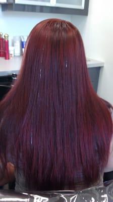 BEAUTIFUL RED VIOLET COLOR WITH HAIR TINSEL