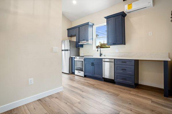 364 square foot ADU with high ceilings for storage. 1 bedroom 1 bathroom, open concept accessory dwelling unit.