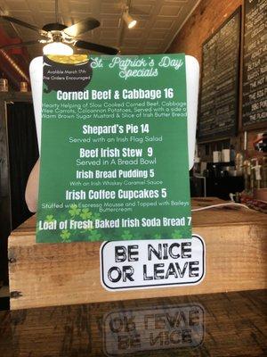 Saint Patrick's day specials