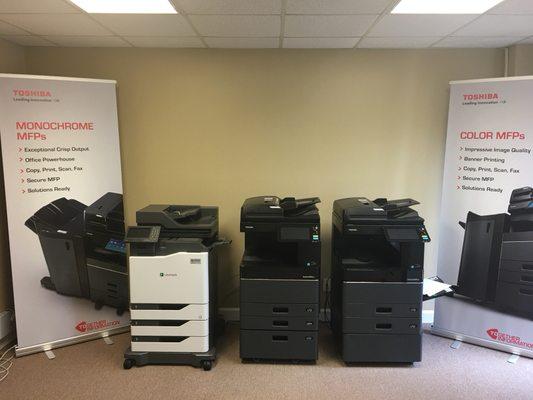 Toshiba and Lexmark on our showroom floor