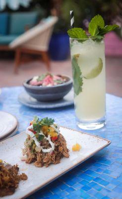 Roast pork and classic mojito