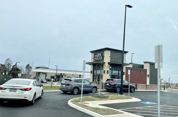 Outside of the coffee hut - in Sterling, intersection of Church and Davis - drive thru service only - convenient!