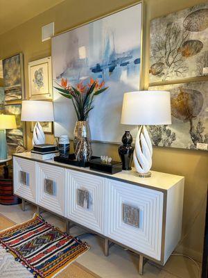 Eclectic sideboard at Patrick Day Home Gallery.

#interiordesign #sideboard #credenza #buffet #cabinet #eclectichome #homedecor #furniture