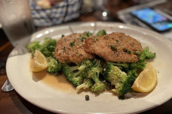 Chicken piccata (with broccoli) - not much flavor