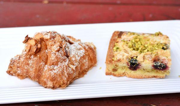 Almond croissant & pistachio cherry tart