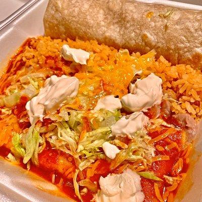 Beef burrito & enchilada combo