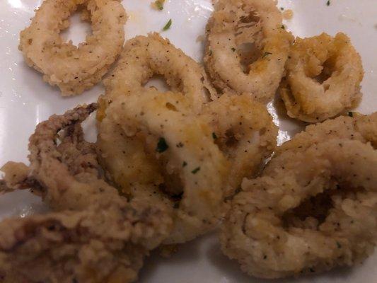 Fried Calamari is good with the red sauce n white sauce