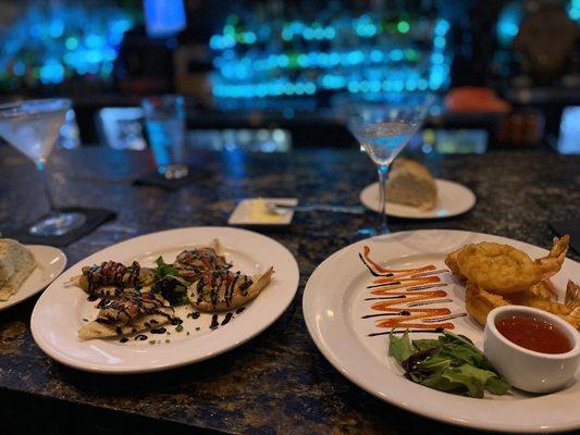 Tempura Shrimp and Steak Bruschetta