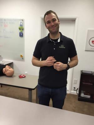 Tyson, our first aid and CPR course instructer