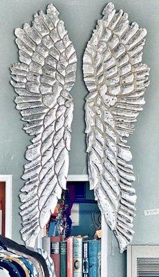 Hand carved Angel Wings Home Decor