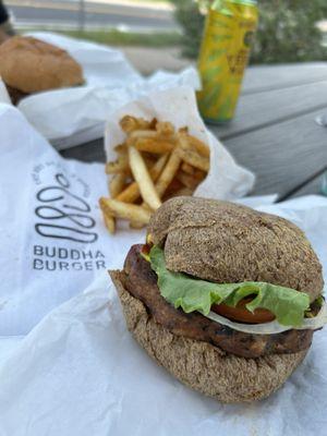 Vegetarian burger on Gluten Free Quinoa Bun