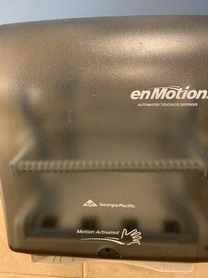 Empty paper towel dispenser