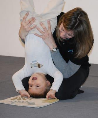 Our tot gymnastics classes start at age walking!